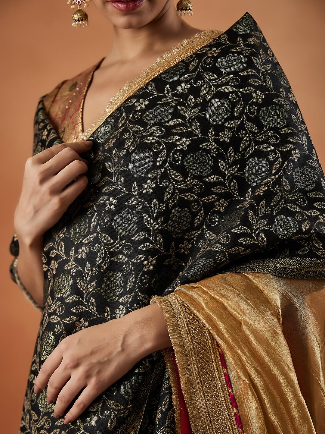 Pashmoda Women Gulnari Kaani Wool Blend Stole (Size : 71X203 CM) - Image 5 thumbnail