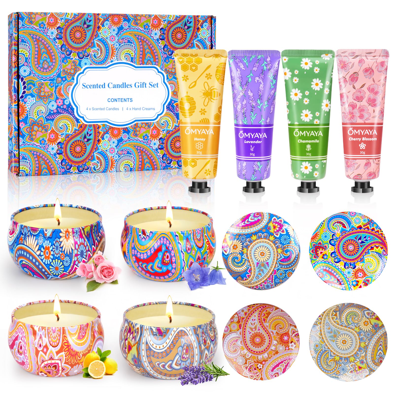 Gift Baskets for Women - Scented Candles Gift Set & Hand Lotion