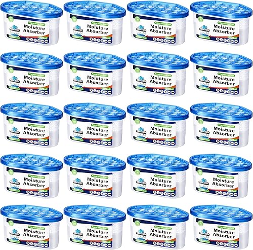 CHMI Paquete de 20 absorbentes de humedad, atraen y atrapan el exceso de humedad de tu baño, cocina, armario, elimina olores a humedad, eliminador