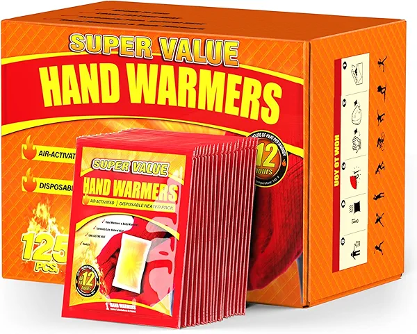 GEELGRY Hand Warmers Disposable 500/375/240/125/90/55/30 Pcs, Long-Lasting Up to 12 Hours for Warm Body, Safe Portable Hand Warmers for Camping, Fishing, Winter for Women Men Mom Dad
