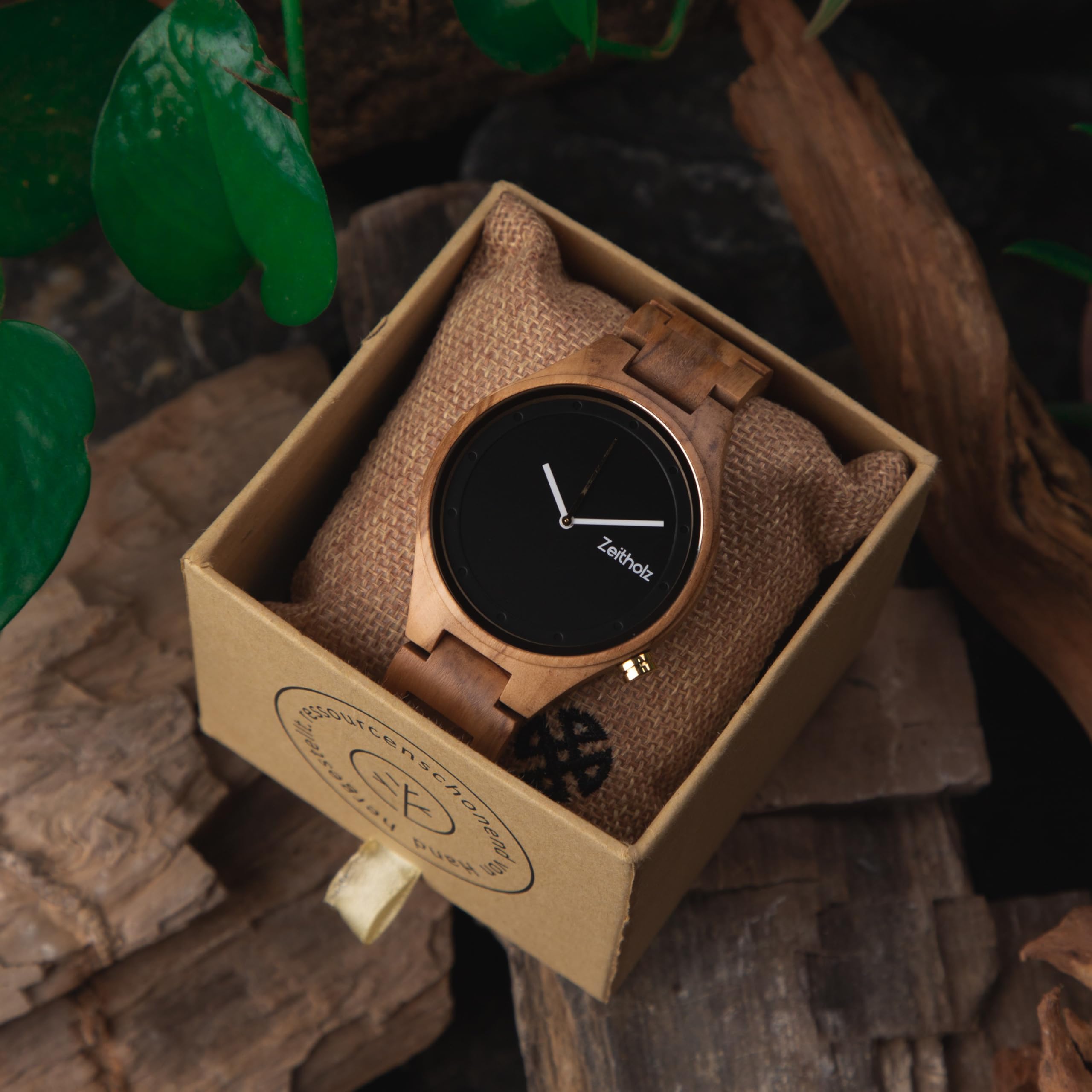 Orologi in legno coppie con incisione gratuita, regali personalizzabili, Stolpen 42mm & Stolpen 36mm. Realizzati in legno naturale con movimento al quarzo giapponese