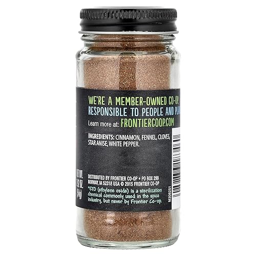 Miniatura 2 de Frontier Co-op Five Spice Powder, 1.92 oz – Mezcla de condimentos de canela, semillas de hinojo, clavos de olor, anís estrellado y pimienta blanca –