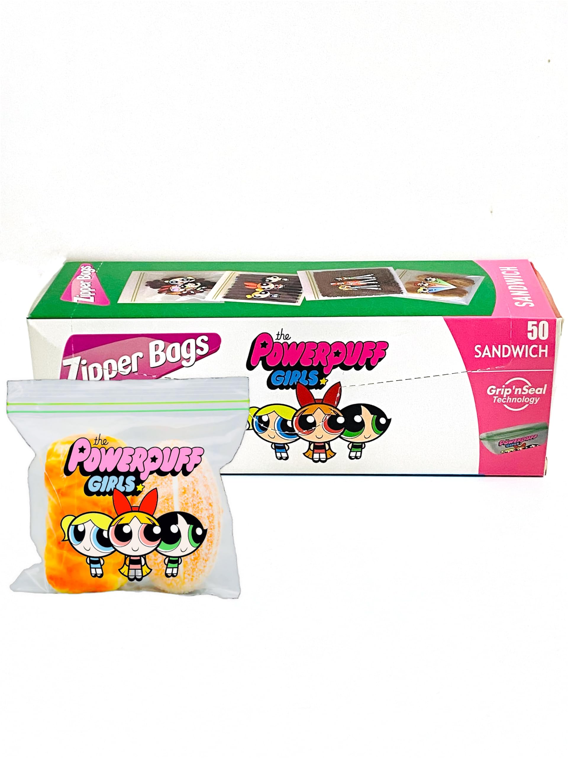 POWERPUFF Zipper Food Storage Sandwich Bags 50 pieces