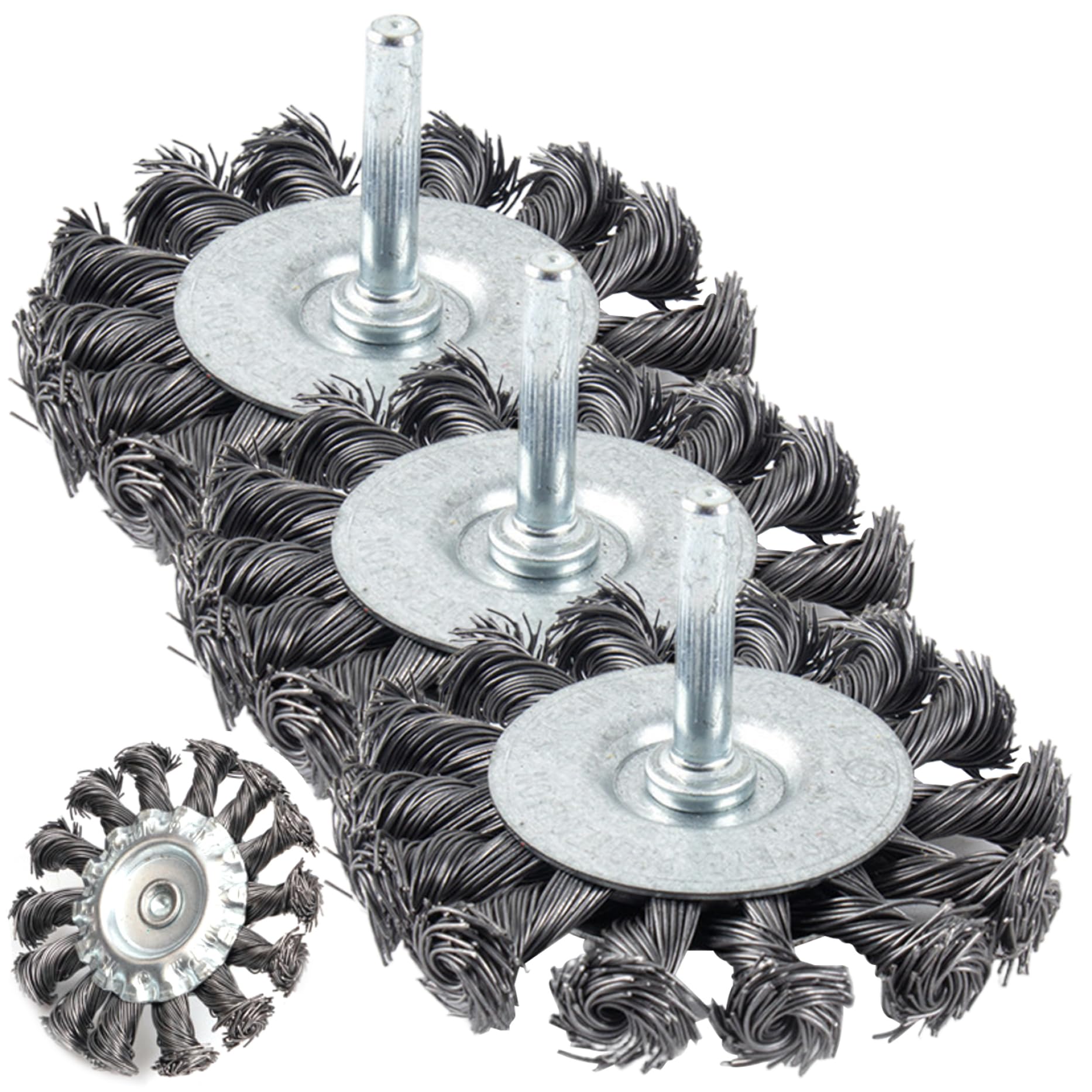 Brosses à roue métallique 3 pièces pour éliminer la rouille sans effort