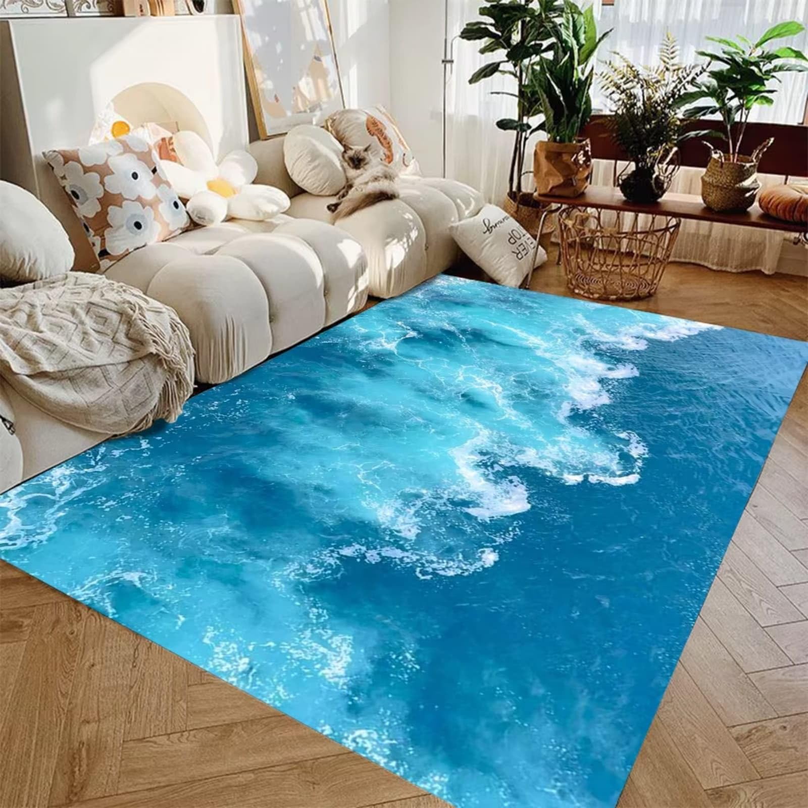 Tapis de sol ocean antidérapant pour sécuriser le salon