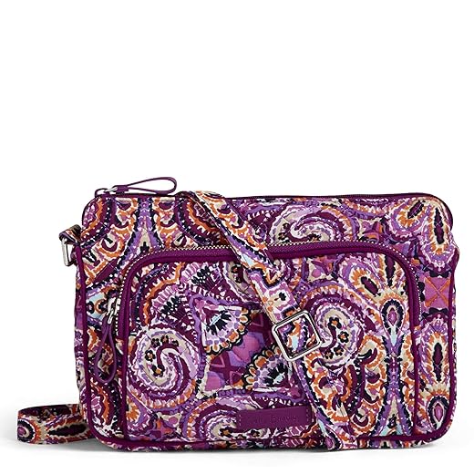 Vera Bradley Women's Cotton Little Hipster Crossbody Purse With RFID Protection, Sunlit Garden Sage - Recycled Cotton, One Size