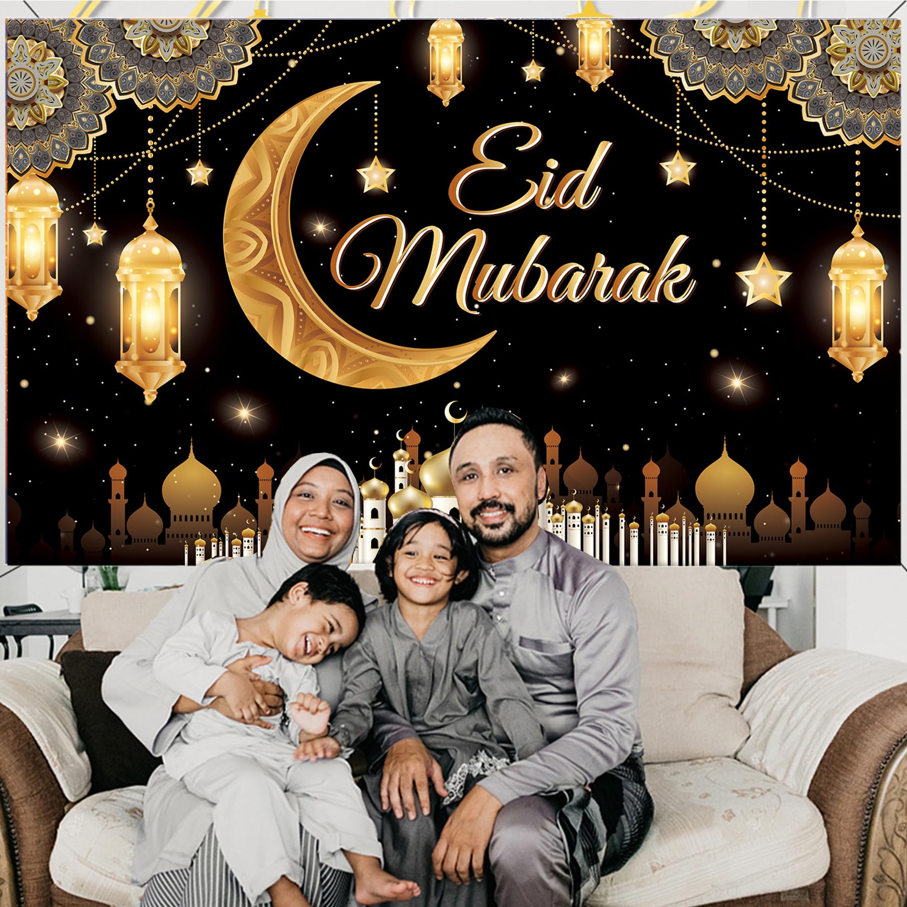 Ramadan Mubarak Banner Achtergrond Decoraties met String