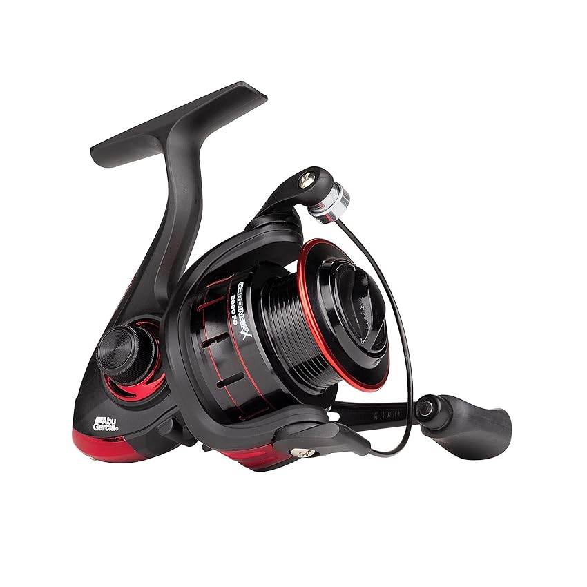 Abu Garcia Cardinal X Mulinello da spinning; taglia 5000, alte prestazioni per la pesca in acqua dolce, design liscio e resistente, ideale per la pesca di trote, persici e lucci, Unisex, nero/rosso
