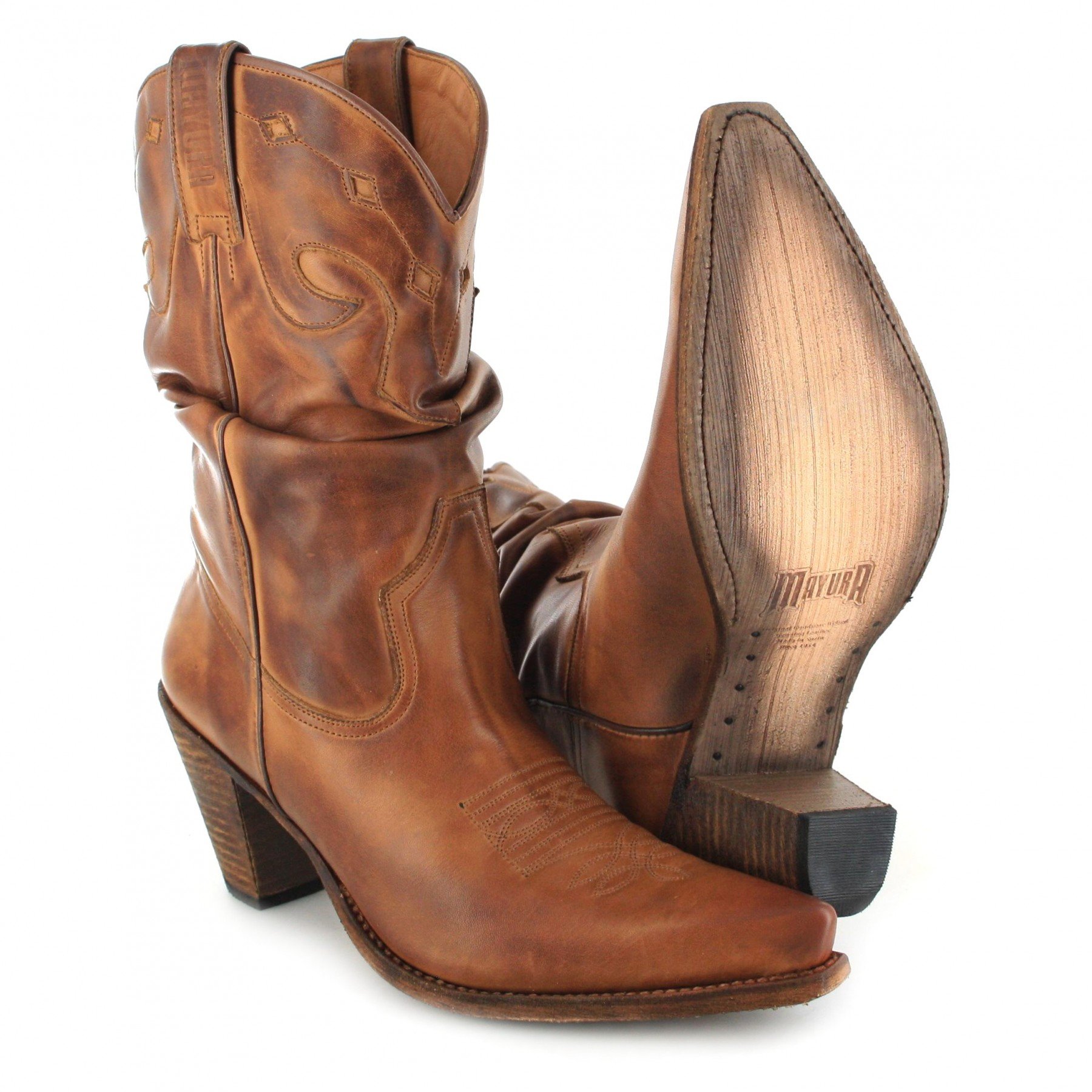 Mayura Boots Damern Westernstiefel 1952 Lederstiefel Braun
