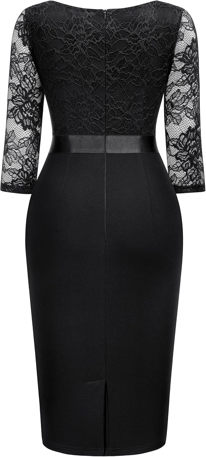 Miusol Women's Deep V-Neck Floral Lace Ruffle Glitter Sequin Style Cocktail Semi Formal Dress