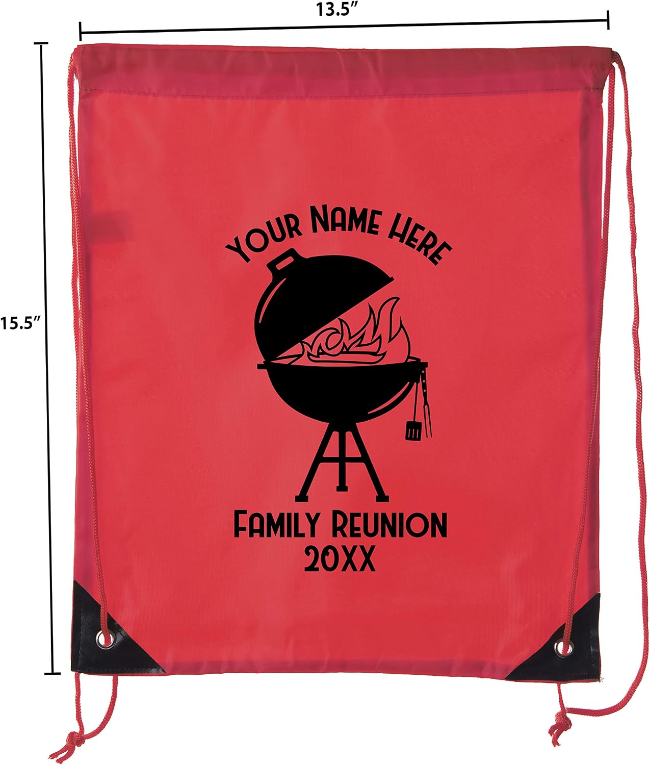Flame Grill with custom name and Date -Family Reunion Party Favor Bags