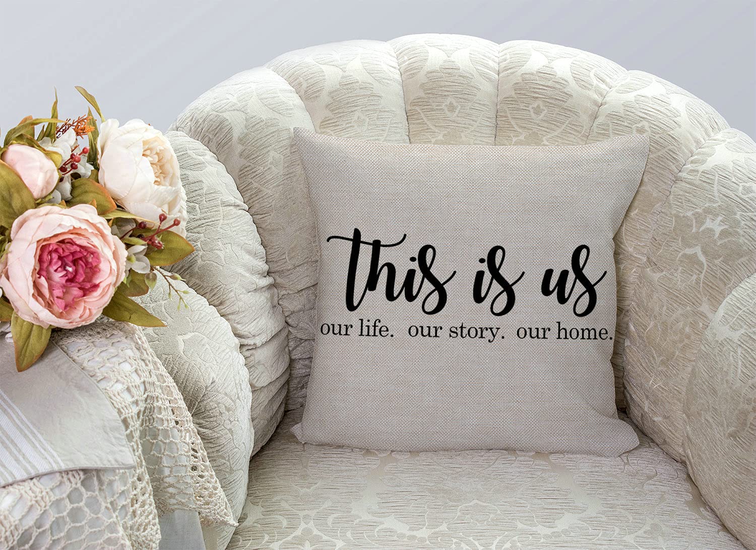 Ofocam Housse De Coussin Décorative Avec Citation Inspirante, Plantes