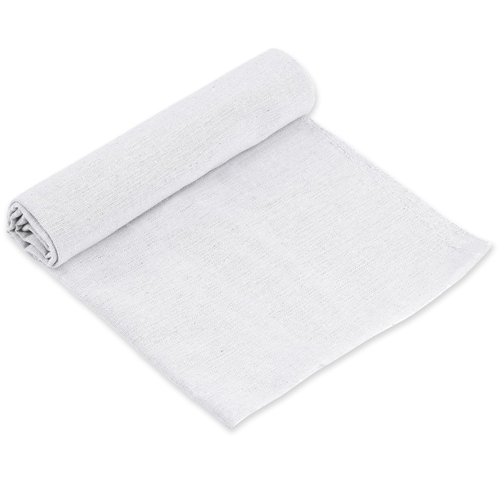 White Linen Needlework Fabric (59In x 19In) - Large Size Cloth for Making Garment, Craft, Upholstery, Flower Pot Decoration