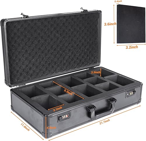 Miniatura 3 de Caja de almacenamiento para tarjetas graduadas con 5 ranuras, PSABGS - Caja coleccionista de losas graduadas para tarjetas comerciales y deportivas