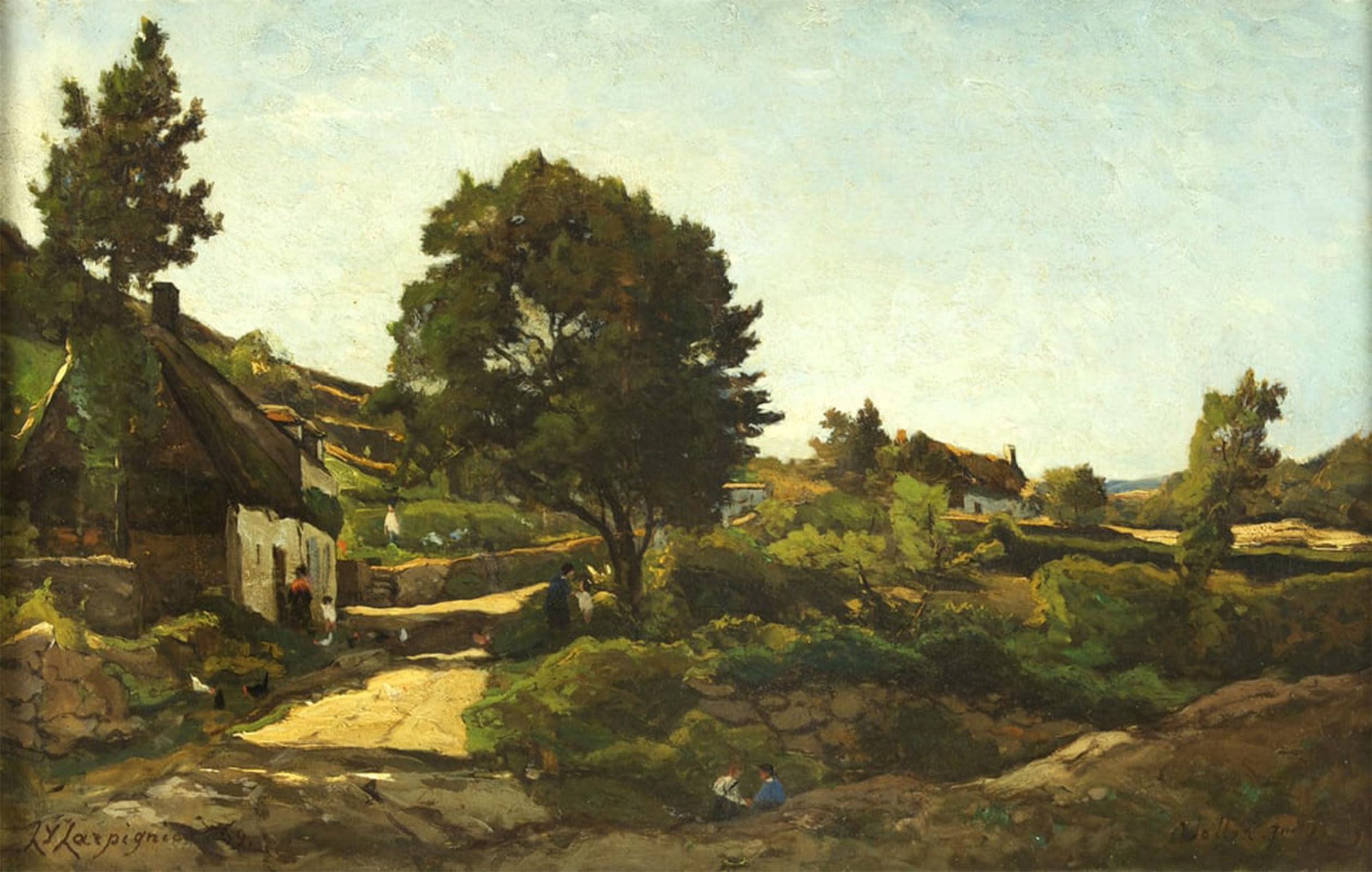 ARTXLXXBN Famous Painting Art Wall Decor Abstract Art Picture Avallon by Henri Harpignies Animal Pictures for Home Decor 60x90cm