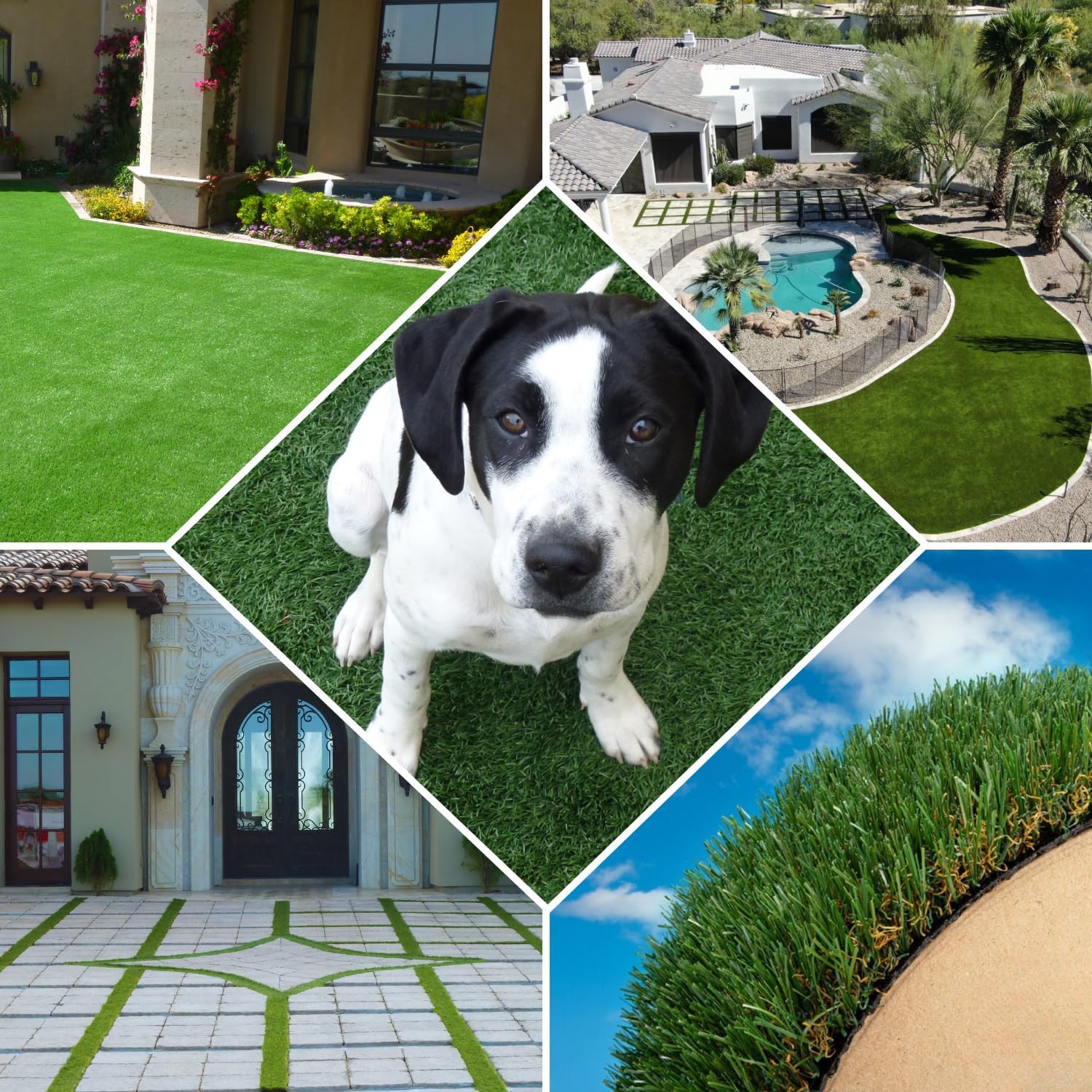 Realistic Artificial Turf Roll - Turf Paradise 112 - Use for Lawn, Patio, Camping - 15x61 FT