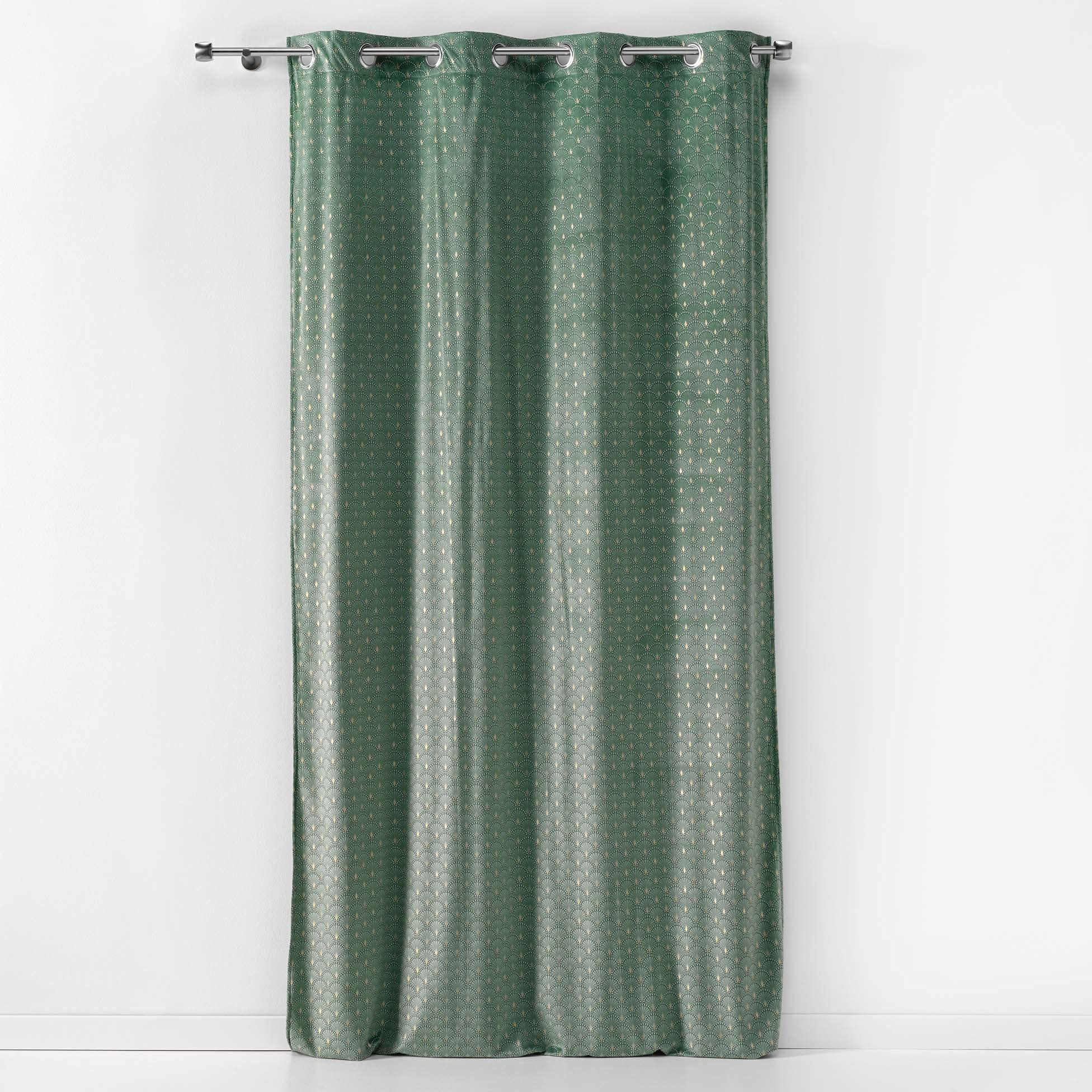 Douceur d'Interieur 140 x 240 cm Eyelet Curtain, Green