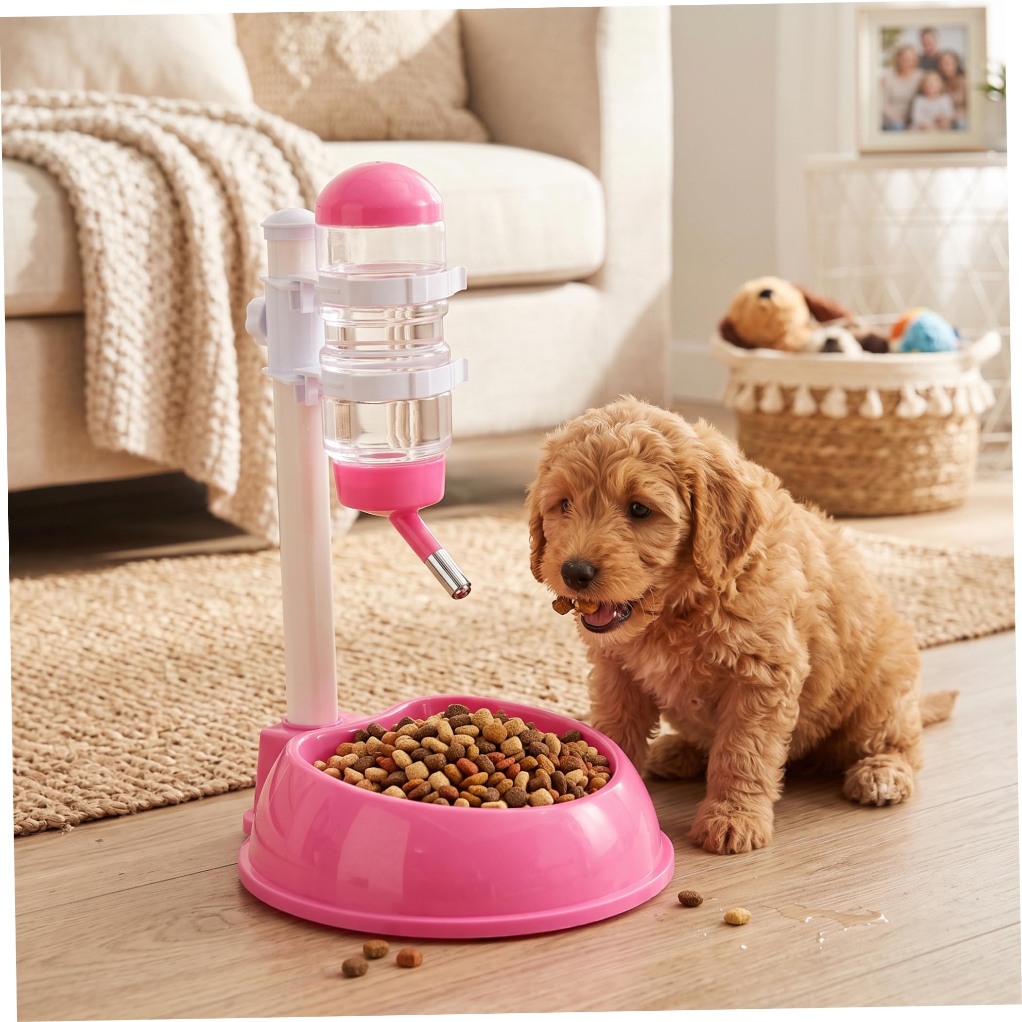 Dispenser per Bottiglie d'Acqua per Cani a Prova di perdite con Supporto, mangiatoia Portatile per Animali Domestici per Viaggi, Passeggiate, Cassa, Stile 2