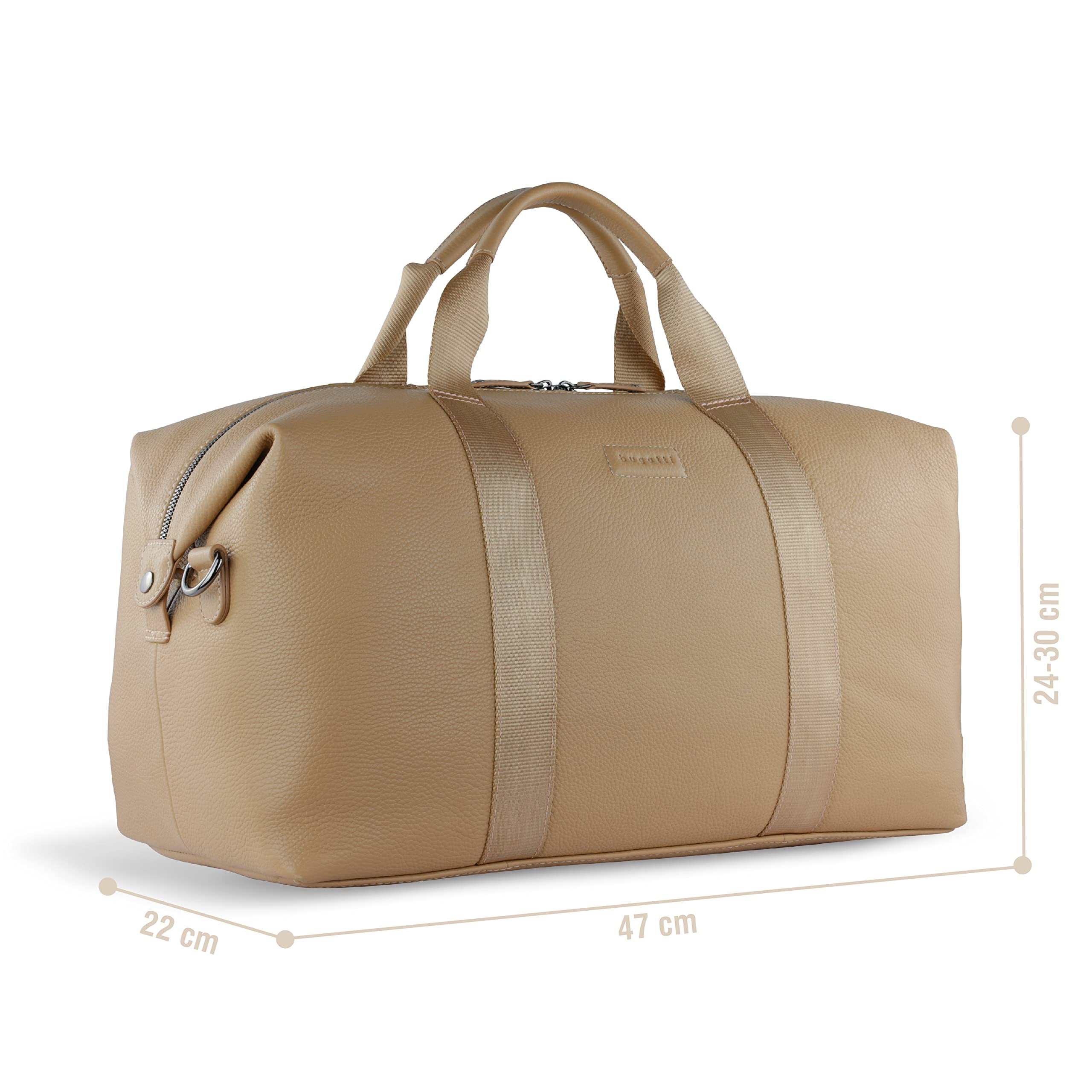bugatti ELSA Reisetasche aus Leder, Weekender für den Urlaub, Gymtasche für Sport, Sand