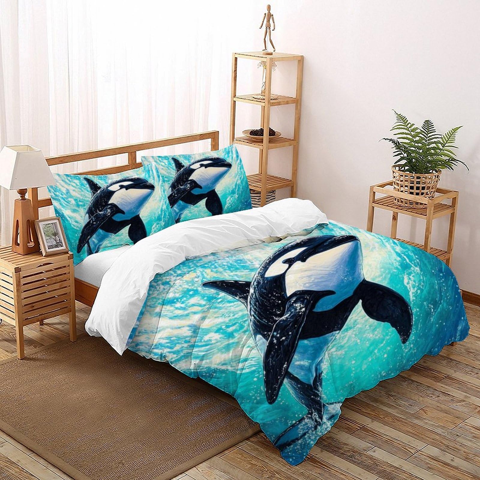 Housse de couette orque microfibre 200x200cm avec 2 taies d'oreiller