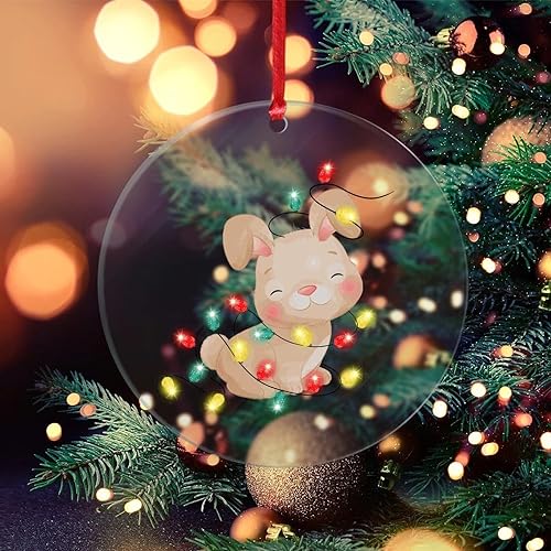 Miniatura 4 de Adorno transparente para amantes de los conejos regalo para Año Nuevo Navidad fiesta de invierno decoración de conejo con tira de luces de Navidad