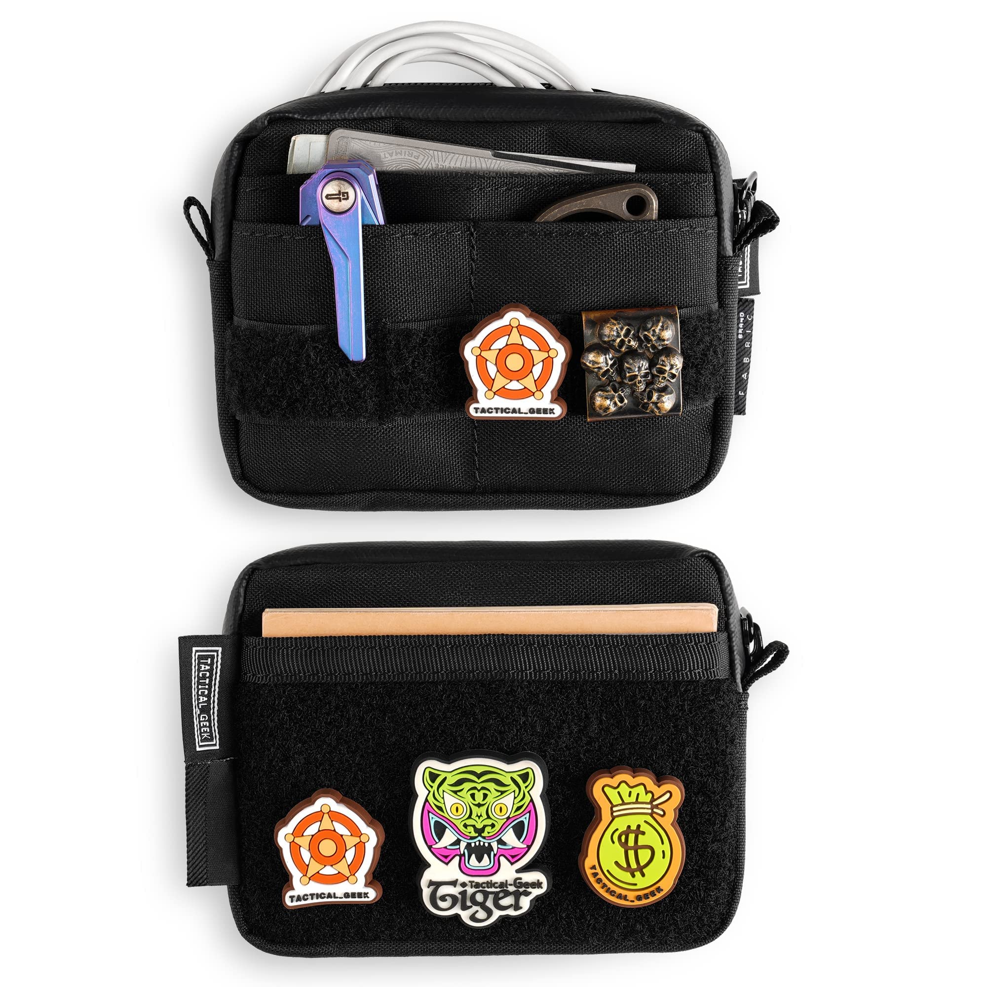 TACTICAL GEEK Storage A3 EDC Pouch Organizer, Nylon Multi-Functional Utility Small Tool Pocket