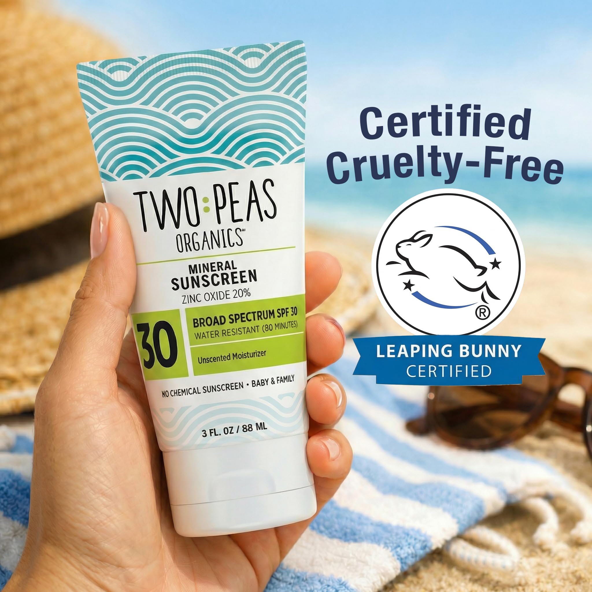 Amazon.com: Two Peas Organics Mineral Sunscreen SPF 30 Lotion, Non