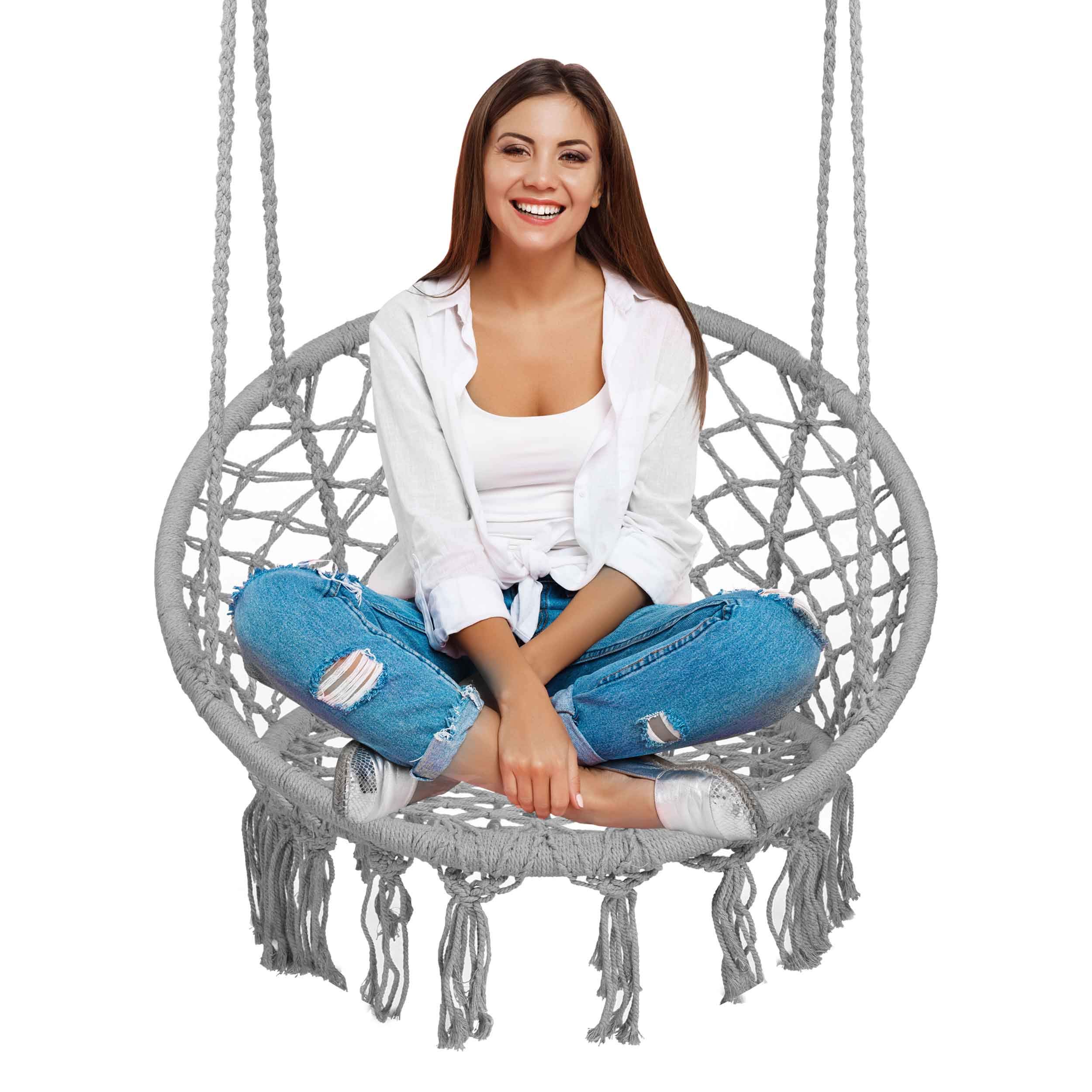 Sofotel Hanging chair gray garden swing BOHO cushion