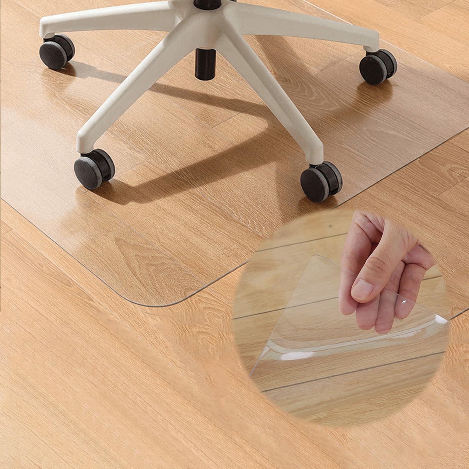 Clear Wood Tile Floor Protector Mat Frosted Rolling Chair Mat Furniture Protector Mat for Office Kitchen Dresser Dining