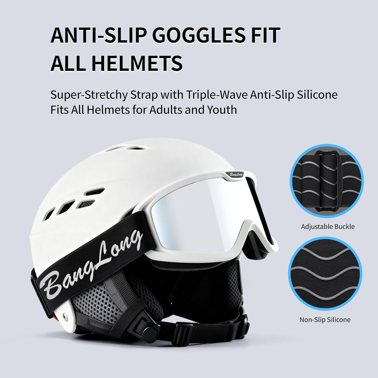 BangLong Ski Goggles, Snowboard/Snow Goggles Anti Fog UV Protection Design for Men Women Skiing, Skating,Snowmobilet,Youth - Image 4