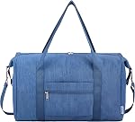 Narwey Personal Item Travel Bag Airplane, Small Travel Duffle Bag, Underseat Carry on Luggage for Airplanes, Gym Bag Weekender Overnight Hospital Bags for Women and Men 25L (Navy Blue)