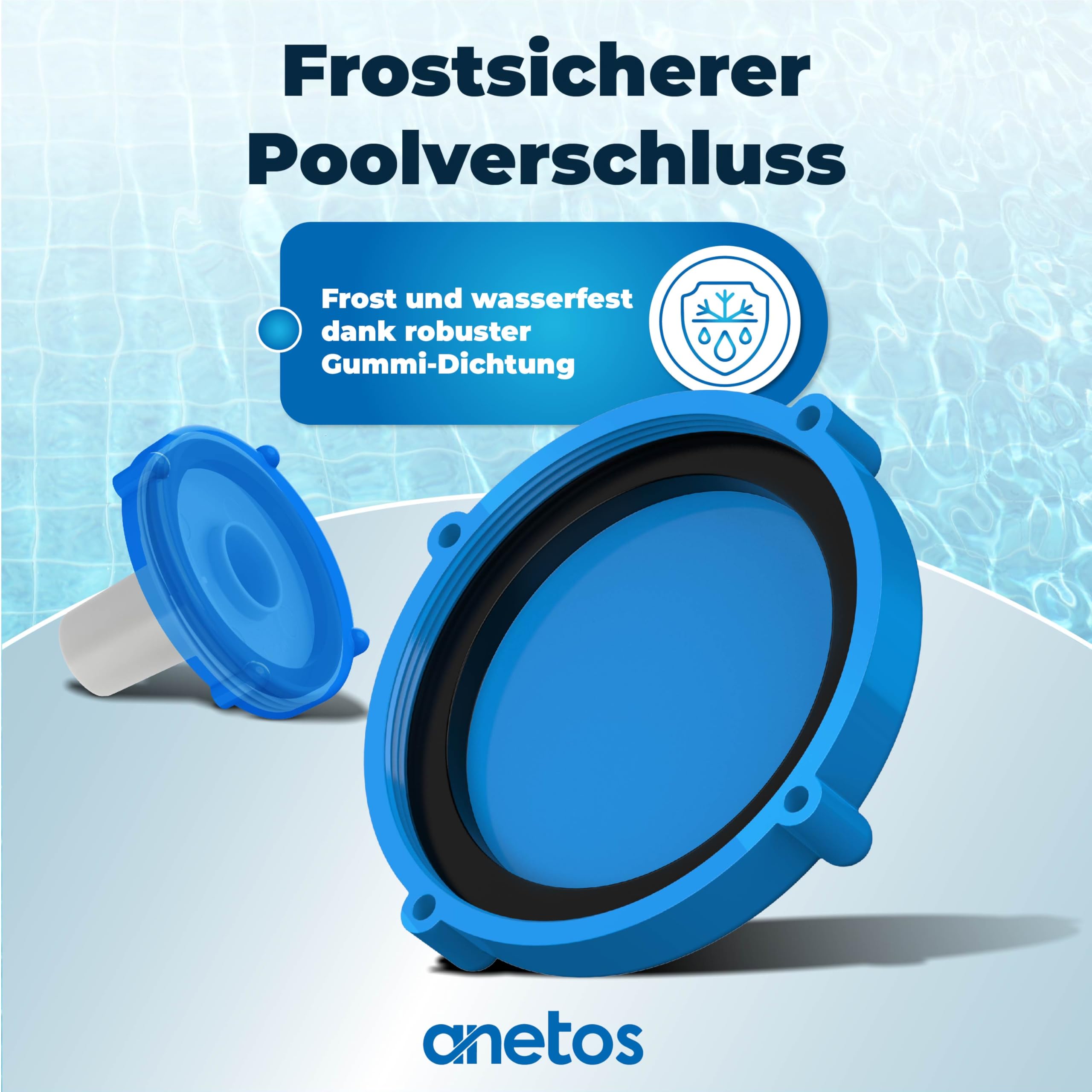 anetos Winter closure set for Intex and Bestway pools - 100% leak-proof - 2 pieces with matching seals - Image 4