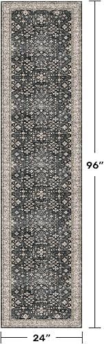 Miniatura 761 de Alfombra Boho Negra para Sala de Estar - Alfombra de Área Lavable de 10x14 Pies, Alfombras de Comedor para Debajo de la Mesa, Alfombra Suave de Pelo