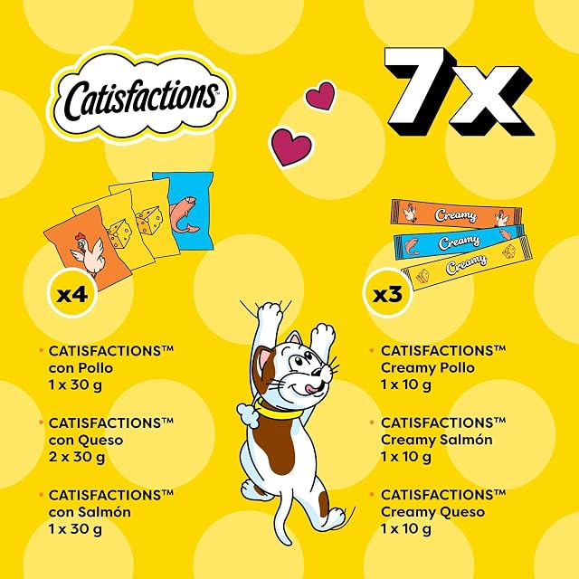 Foto 3 de 4 de CATISFACTIONS Junior Box Snacks para Gatos con Queso, Pollo y Salmón 150 g