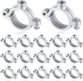 20 Pack 1" Galvanized Split Ring Pipe Hangers for 3/8" Threaded Rod - Plumbing HVAC Support, Wall Ceiling Mount, Industrial Decor Brackets
