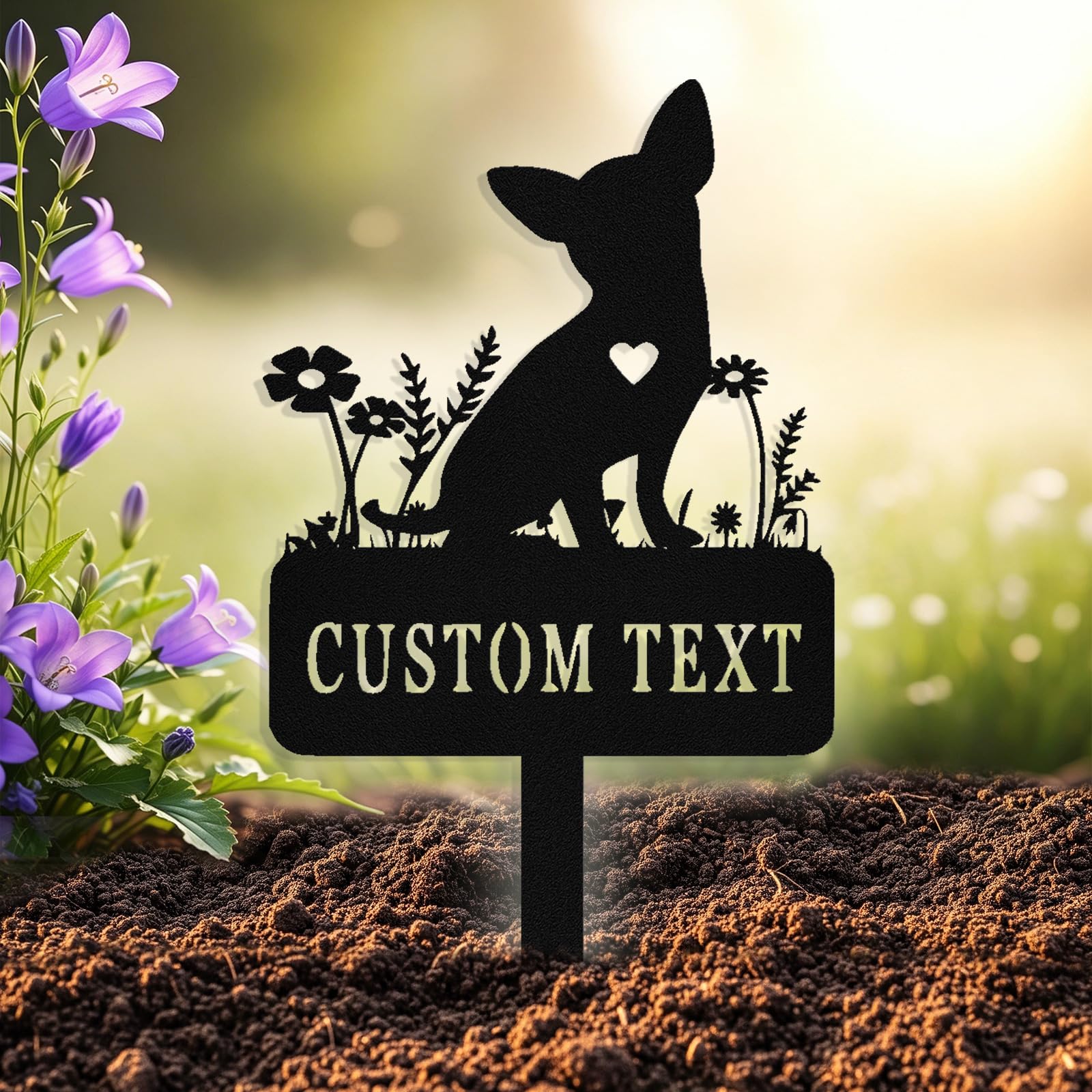 Custom Dog Grave Marker Outdoor, Personalized Metal Pet Memorial Grave