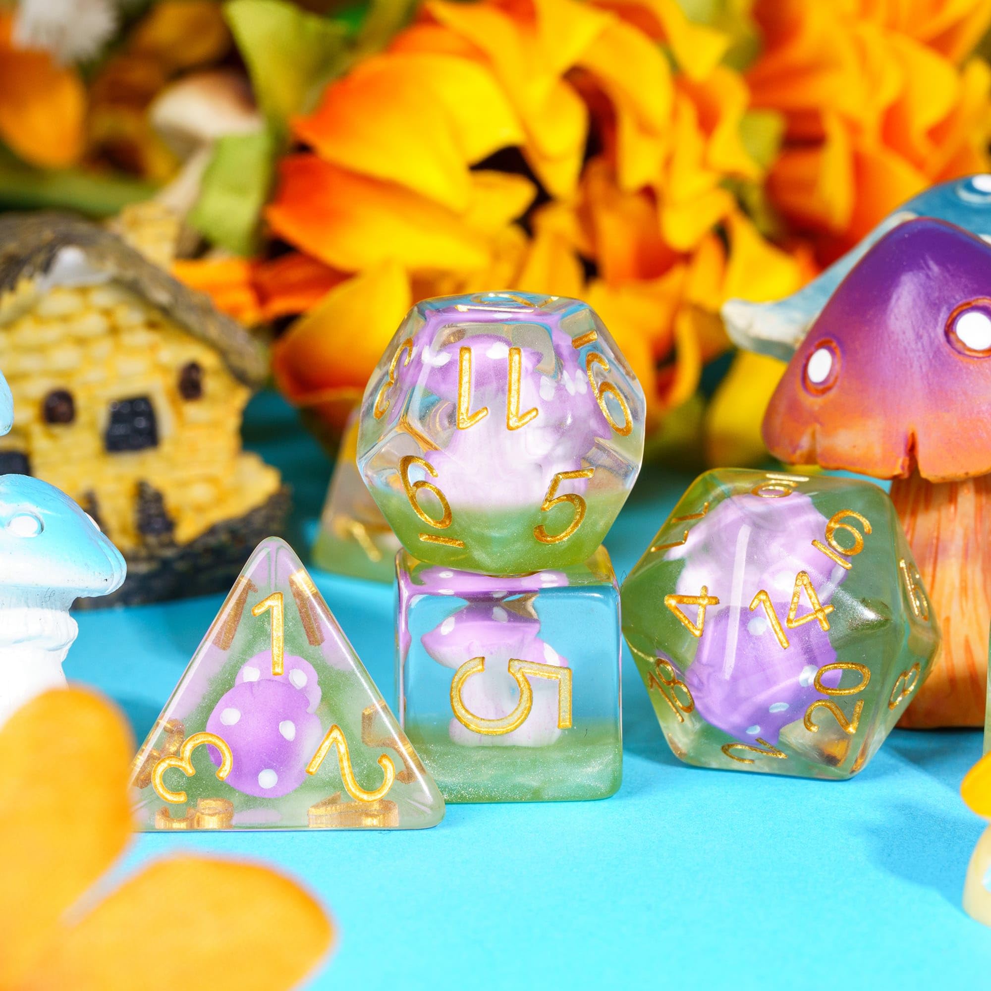 Polyhedral Dice Set D&d Dice Dice Set 7pcs Resin Polyhedral Dnd Dice ...