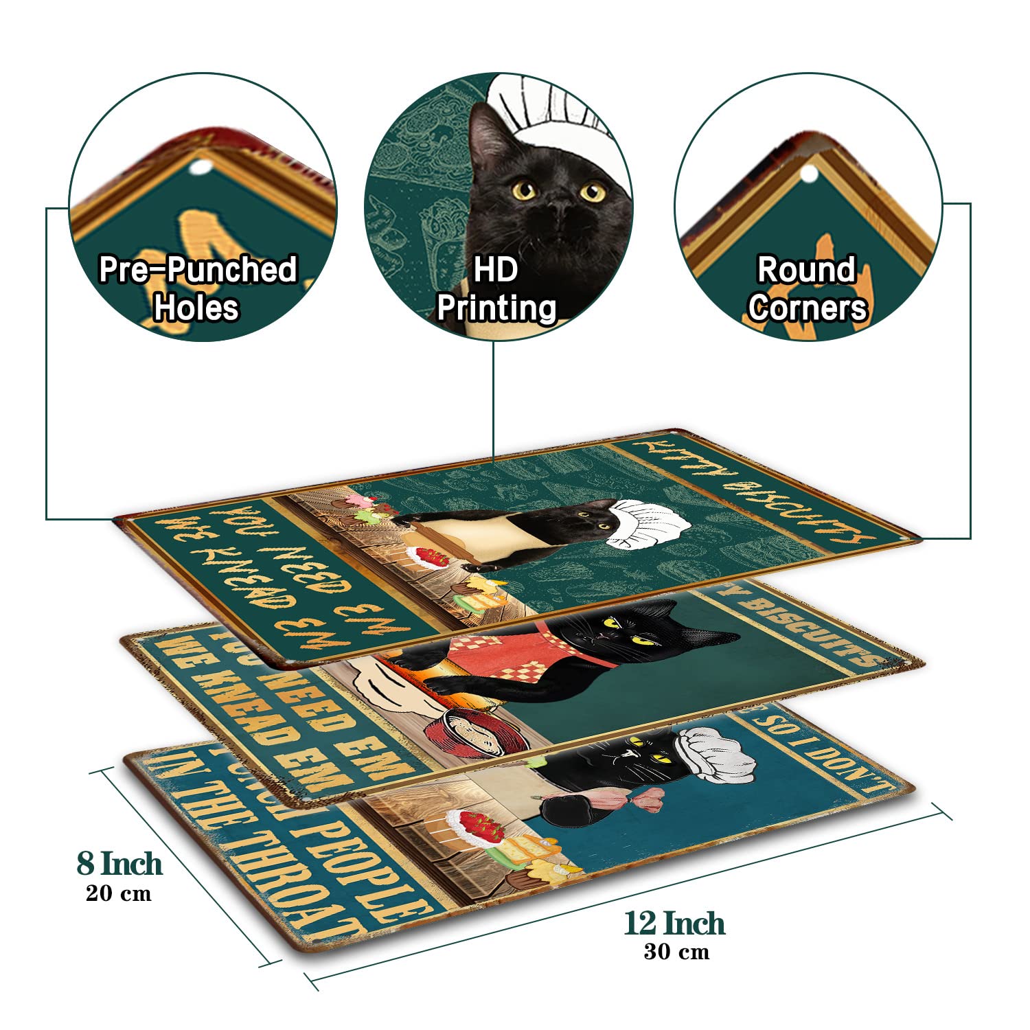 Targa In Metallo Retrò Con Gatto Nero – Remember To Wipe – 20x30 Cm – Decorazione Umoristica Per Casa, Cucina, Bar, Pub
