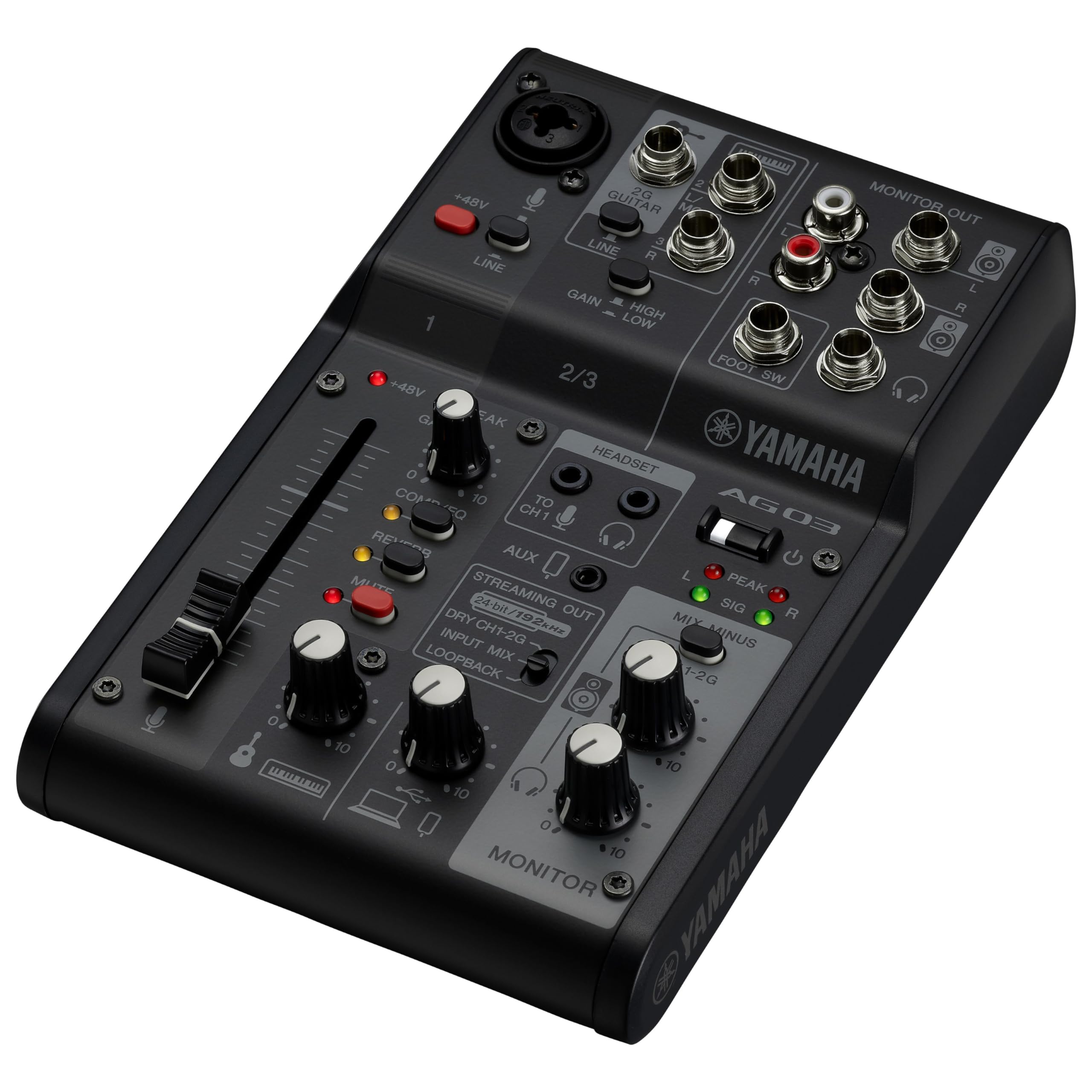 YAMAHA AG03 MK2 ミキシングコンソール コンデンサーマイク Amazon | Yamaha AG03MK2 ブラックライブストリーミングキット