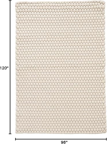 Miniatura 2 de Dash & Albert Cuerda marfil tejida a mano para interiores y exteriores, 7.5 x 9.5 pies, patrón sólido marfil