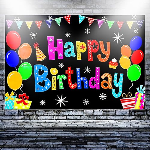 Ouligay Cartel de cumpleaños de 59 x 39 pulgadas, telón de fondo de feliz cumpleaños, pancartas de cumpleaños para hombres, mujeres, niñas, niños,
