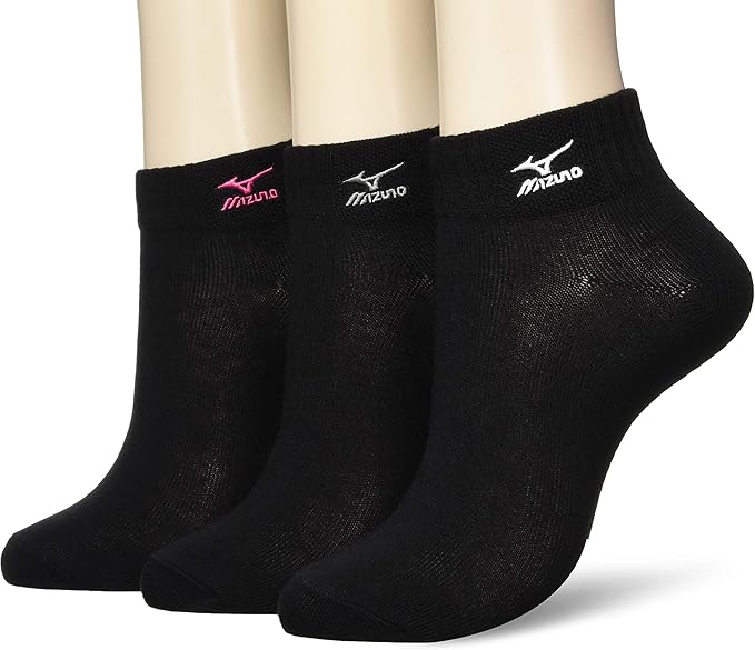 Amazon ミズノ 3足組 レディースソックス スニーカー丈 ワンポイント刺繍 消臭 女性 婦人靴下 綿混 学校 スポーツ 部活 641 303 靴下 通販
