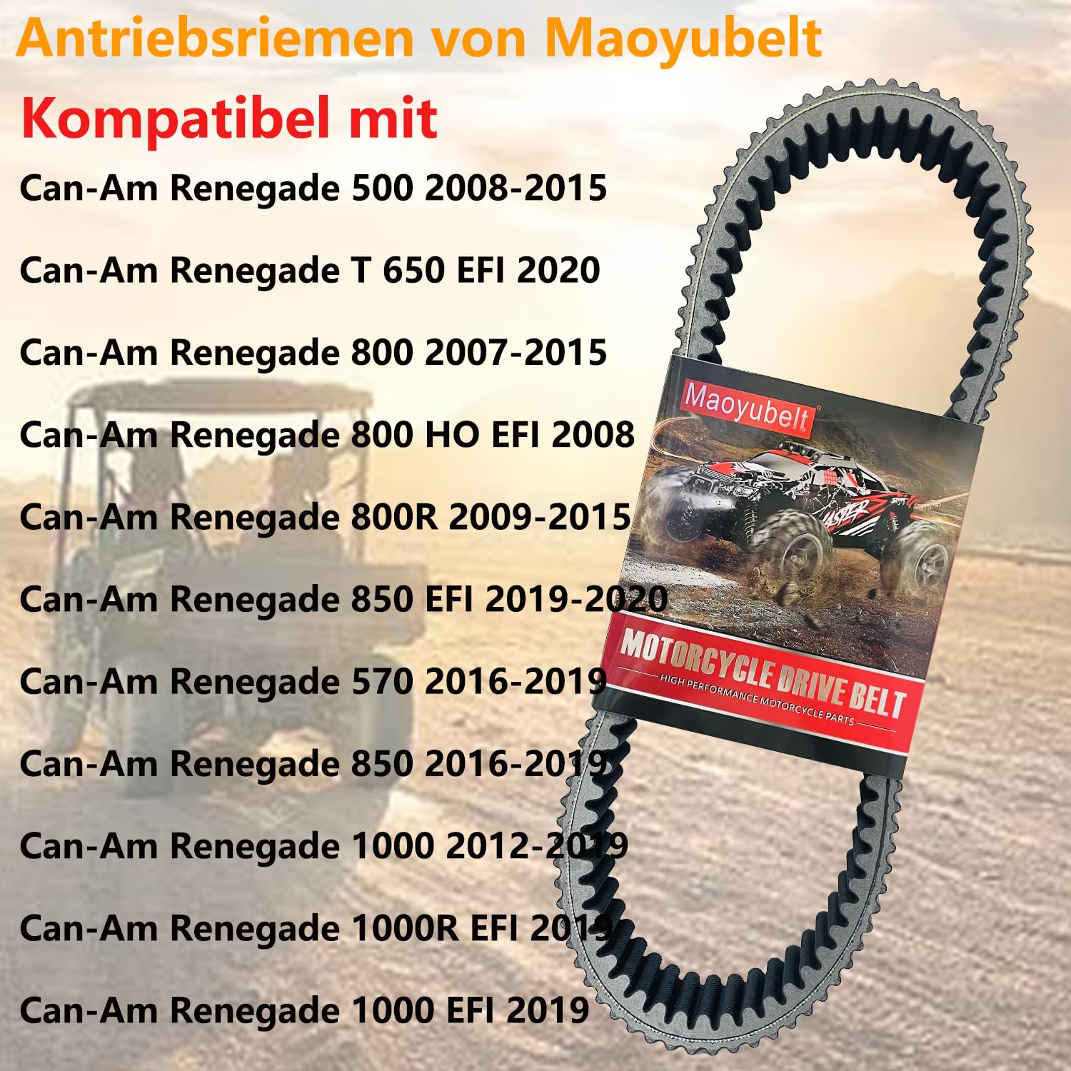 Antriebsriemen kompatibel mit Can-Am Outlander 500 570 650 800 1000 Outlander Max L XT Renegade Commander Max Maverick 1000 422280364 422280360