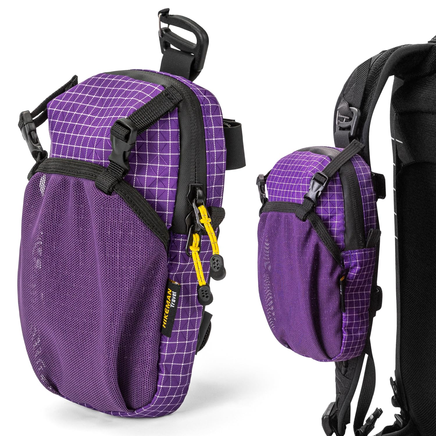 HIKEMAN Backpack Shoulder Strap Pouch - Smartphone Strap Pack,Waterproof Backpack Strap Pocket Attachment Bag for Hikers,Small Crossbody Bag Waist