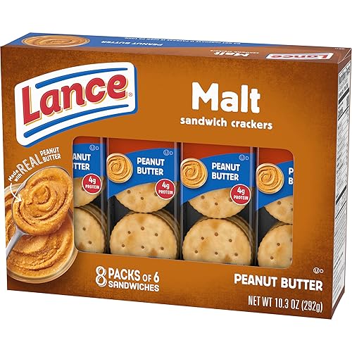 Miniatura 11 de Lance Galletas tipo sándwich, malta con mantequilla de maní, caja de 8 unidades