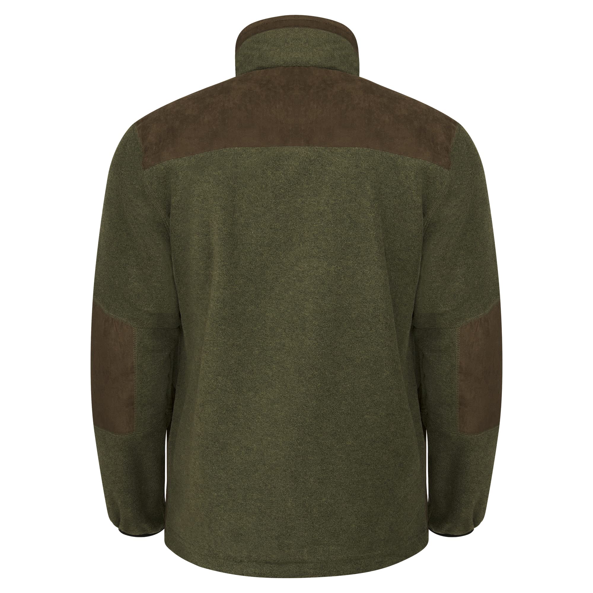 HUBERTUS Zabelstein - Chaqueta de caza de forro polar para hombre con ribete en hombros y codos, color marrón oliva