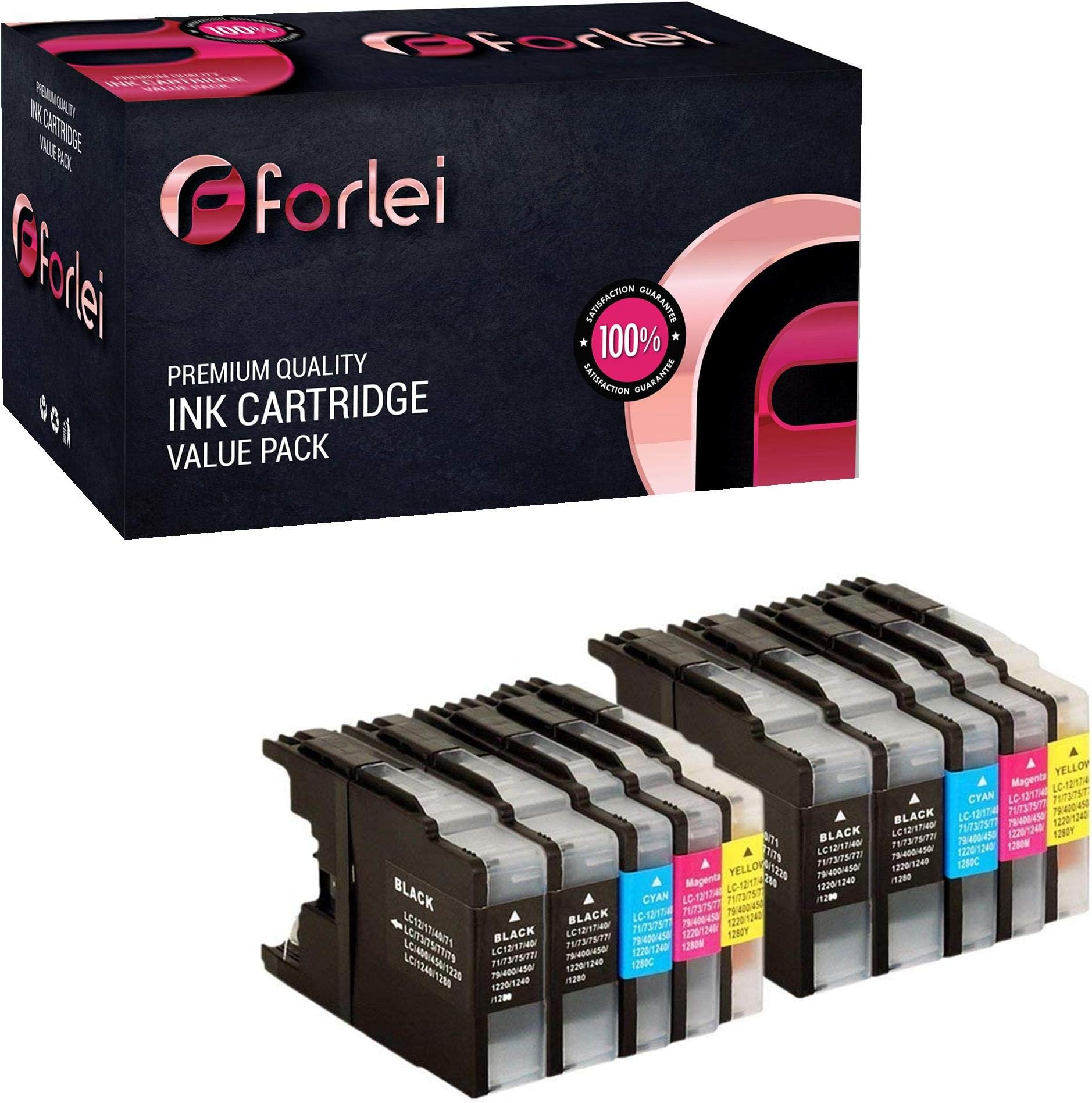 Compatible Ink Cartridge Replacement for Brother LC-75 XL LC-71 High Yield (4 Black, 2 Cyan, 2 Magenta, 2 Yellow) 10 Pack