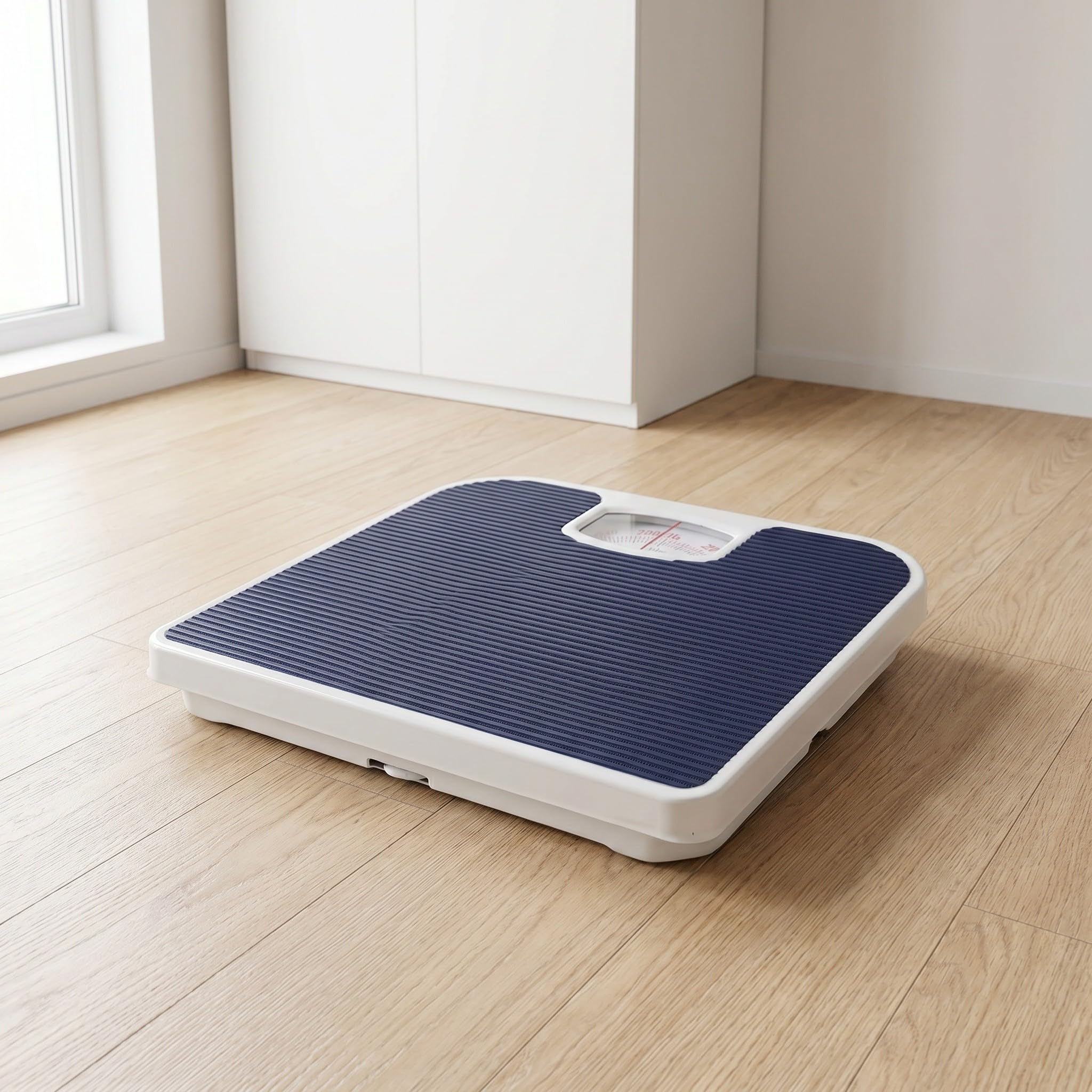 COHEALI Mechanische Körperwaage mit Fettgedrucktem Zifferblatt und Batterielosem Design aus Pu Eisen und Silikon für Badezimmer und Saisonale Bedürfnisse 130kg Tragkraft