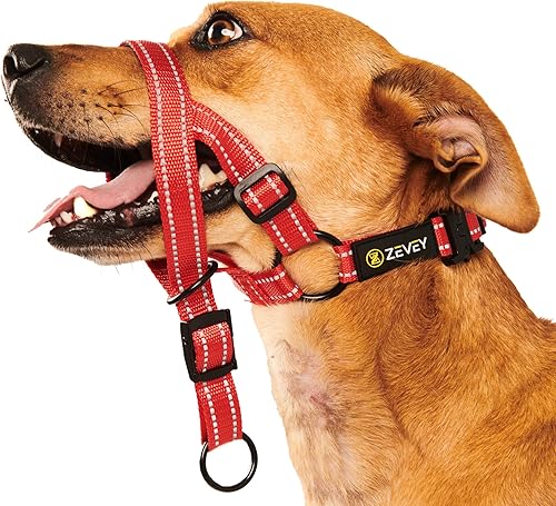 Vista 14 de Collar ajustable para cabeza de perro con correa de seguridad, collar acolchado suave para perros pequeños, medianos y grandes, arnés para perro sin