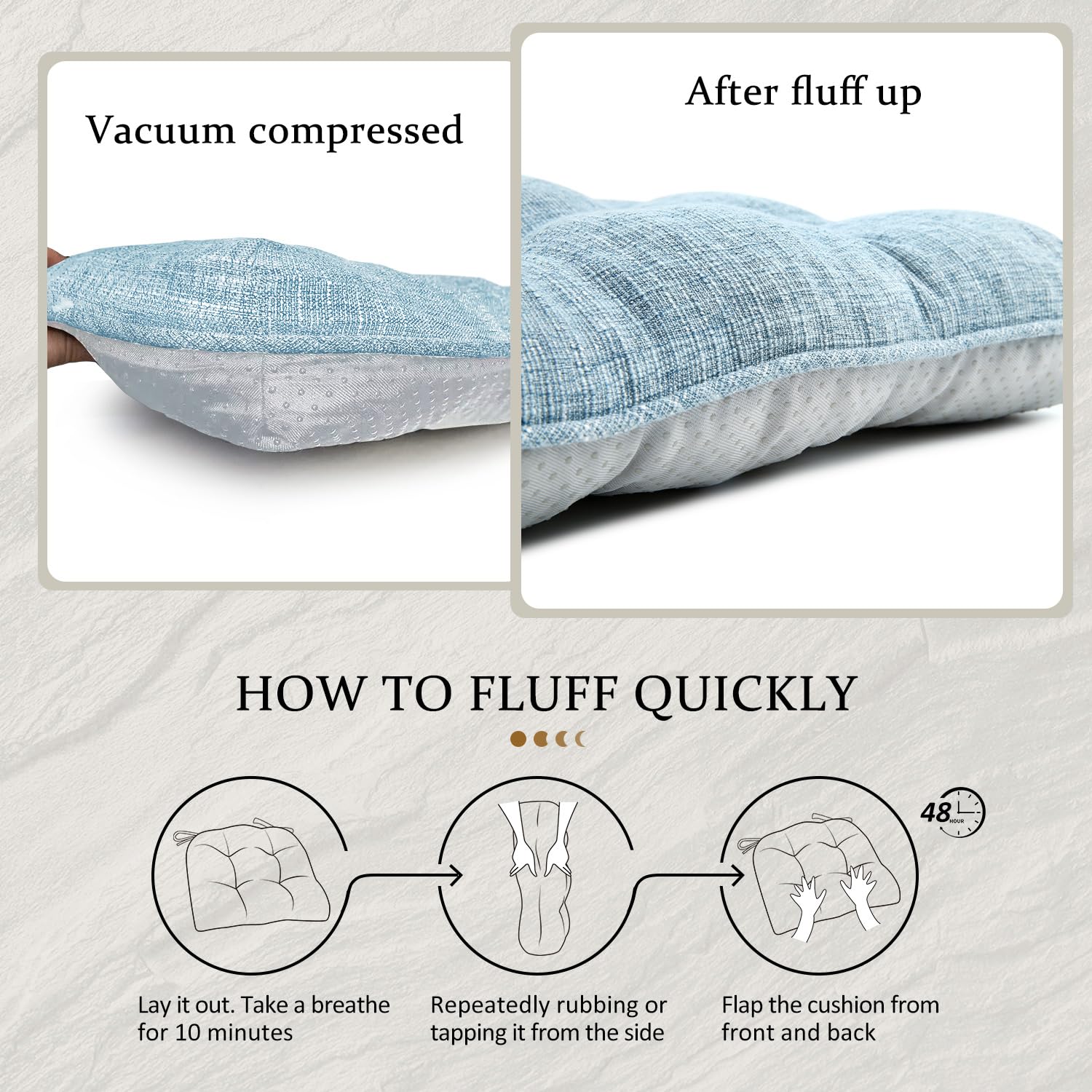 LOVTEX Kitchen Chair Cushions Set of 4, NonSlip Chair Cushions for